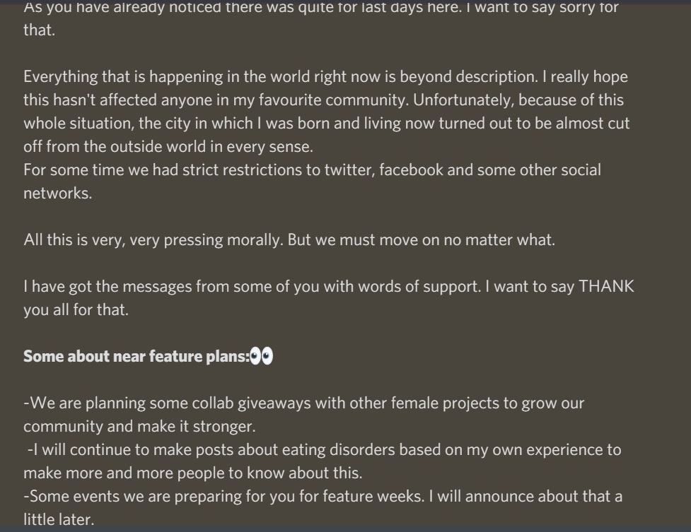 Bonny_Dolls's tweet photo. Hello dear fam❤️
Read the announcement from our creator @DariaDarianaP 
We wish you the piece 🙏

#womeninnft #NFTs #NFTCommunity #BonnyDolls https://t.co/OaJtAQEFgC