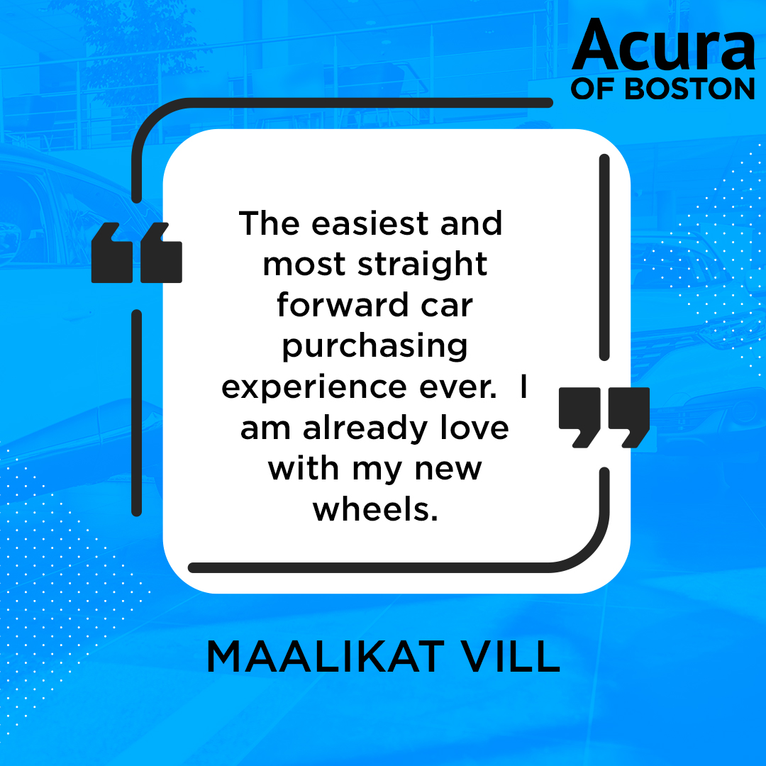 AcuraBoston's tweet photo. 🤗 We want to say thank you to our customers in the Greater Boston area on #FeelGoodFriday! We love your feedback. 👏#acuraofboston #acura #carsforsale https://t.co/j6wM5Ea6Hr