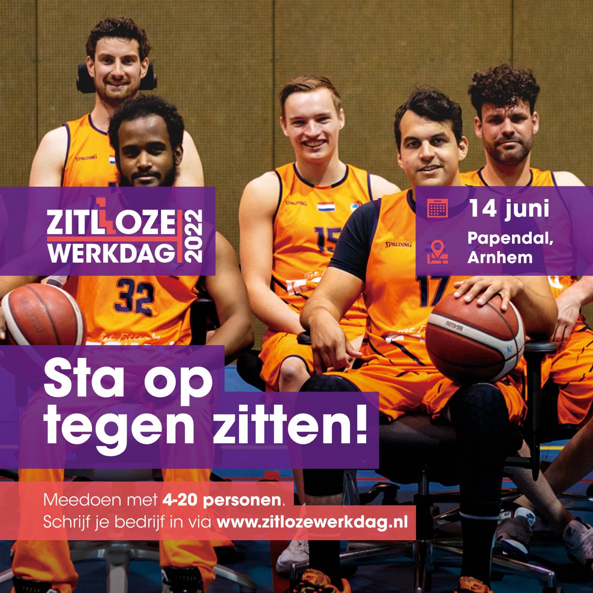 Zitloze Werkdag 2022 op 14 juni!

Als trotse partner zijn wij aanwezig op het grootste #vitaliteitsevenement van Nederland.
Ga naar zitlozewerkdag.nl voor meer informatie. 
 
#staoptegenzitten #zitlozewerkdag