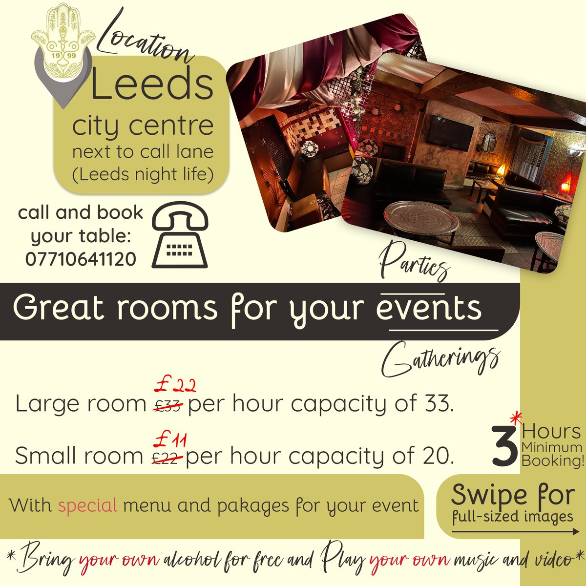LoungeKadas's tweet photo. The perfect rooms for your events at Kadas lounge🥳
Call and book your room: 07710641120 📲
.
.
.
.
.
.
#kadaslounge #leedsvenue #leedsparty #leedsroomforrent #roomforrent #partyvenue #partyvenuerentleeds #partyleeds #rentroomleeds https://t.co/YBTIyhWhEA