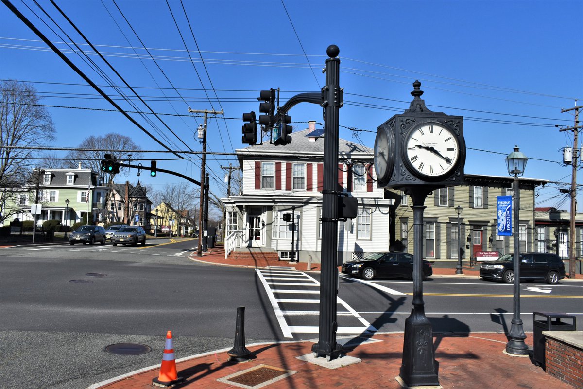 eveshamtwp's tweet photo. 3/11/2022

Hey Evesham residents with or without time-traveling DeLoreans! The clock tower at Main &amp; Maple is repaired! A damaged wire was the issue (looking at you Doc Brown!) And don’t forget - Daylight Savings starts 2 a.m. on Sunday! Spring Forward &amp; set clocks 1 hour ahead. https://t.co/3FKJpkMNiq