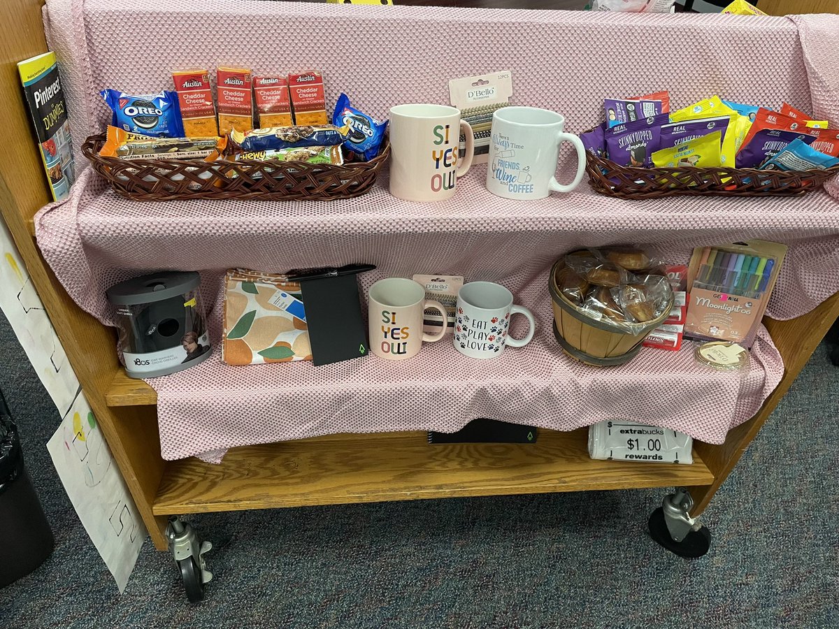 DutchNeckWWP's tweet photo. The DN Cares Cart is on the move today! Mr. Argese &amp; Mrs. Bruce are delivering special treats to teachers in honor of #wwpSELday ! The dragons are grateful for our admin and amazing retirees who made this possible 💙💚🤍 @WWP_Schools https://t.co/9m9wa9FdLS