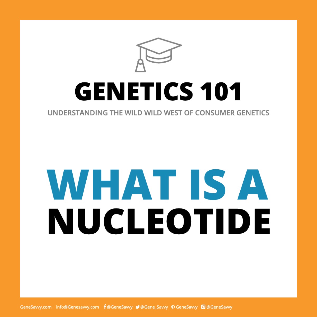 Gene_Savvy's tweet photo. NUCLEOTIDE is a word that gets thrown around a lot in genetics - but what actually this is basic building block of nucleic acids (DNA and RNA)? Find out at https://t.co/QN7nrl5Gky as part of #GeneSavvy's Genetics 101 Series!

#GetSavvy #genes #DNA #Nucleotide #genetics https://t.co/DYaVIyulgU