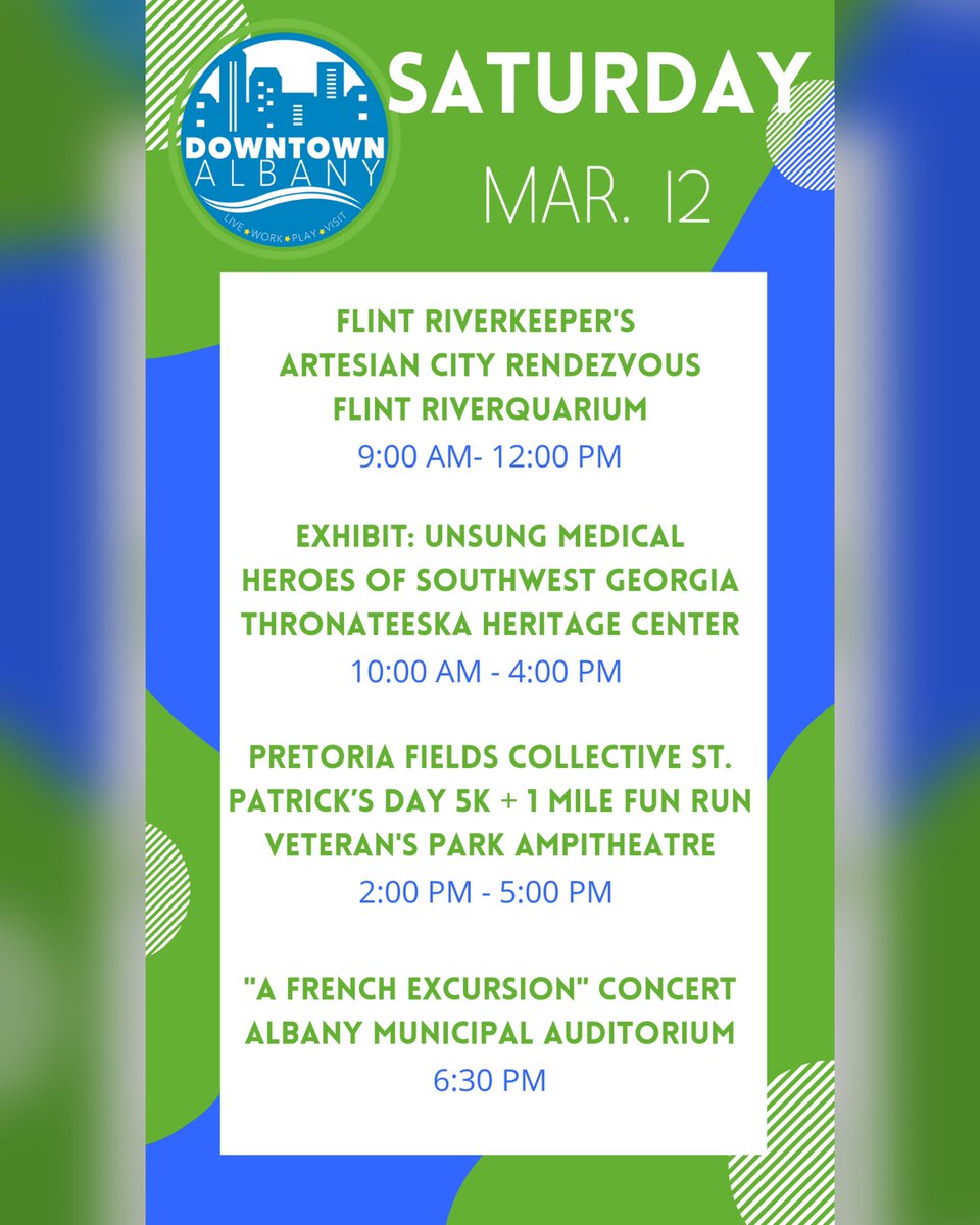 DtownAlbany's tweet photo. Hey Albany, Check out what we have going on this weekend!!! Get out and enjoy yourselves!! https://t.co/VtDPGAFYRb
