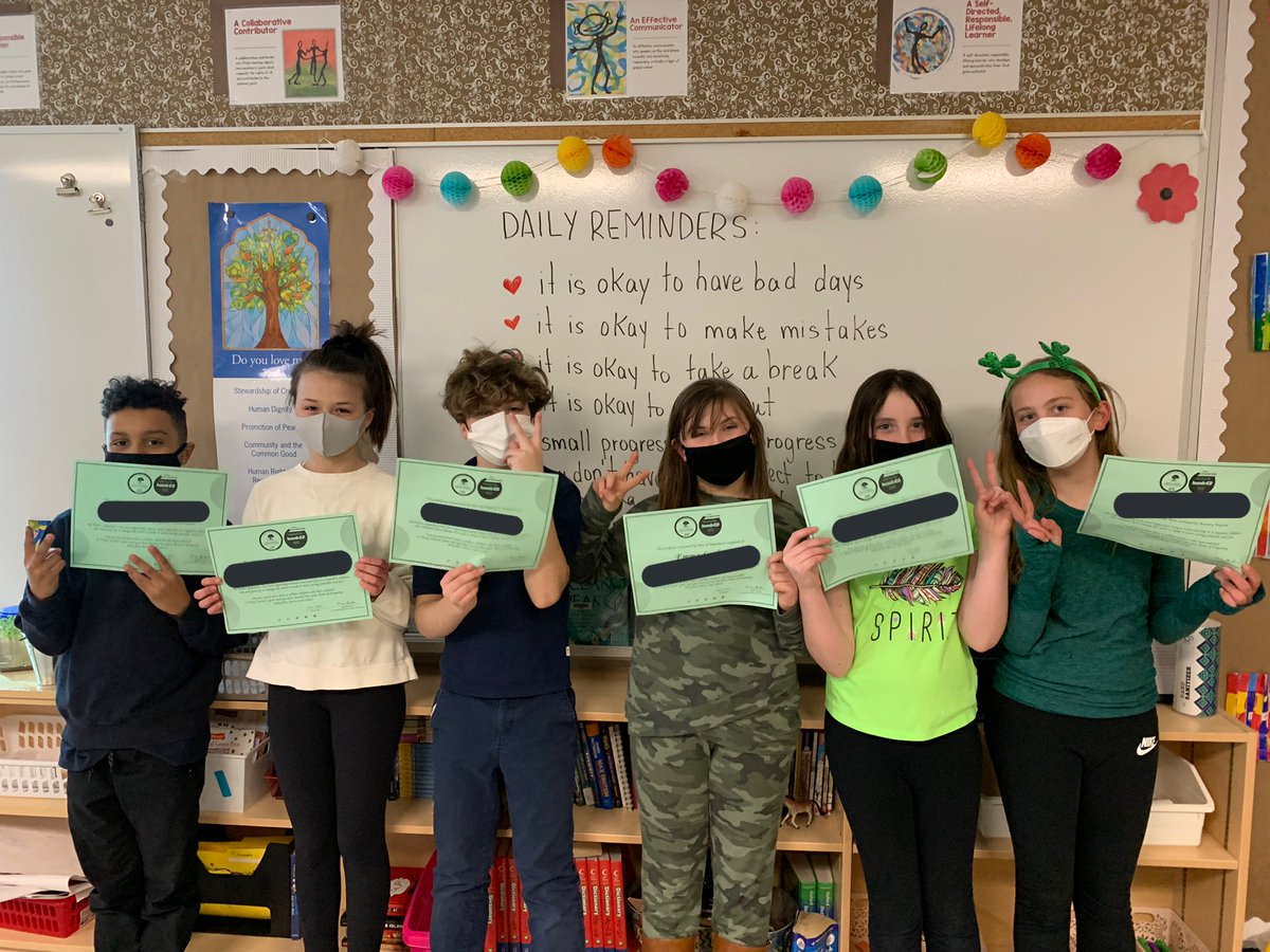MsPetruzzi's tweet photo. We did it! Thank you to Mrs. Miles for teaching us the Roots of Empathy Recovery Programme and for supporting us in mental health, well-being and social justice. 💚💚💚 @StPatrickB @HCDSB_CYCs #babyAddison https://t.co/wxx9o9G6X5