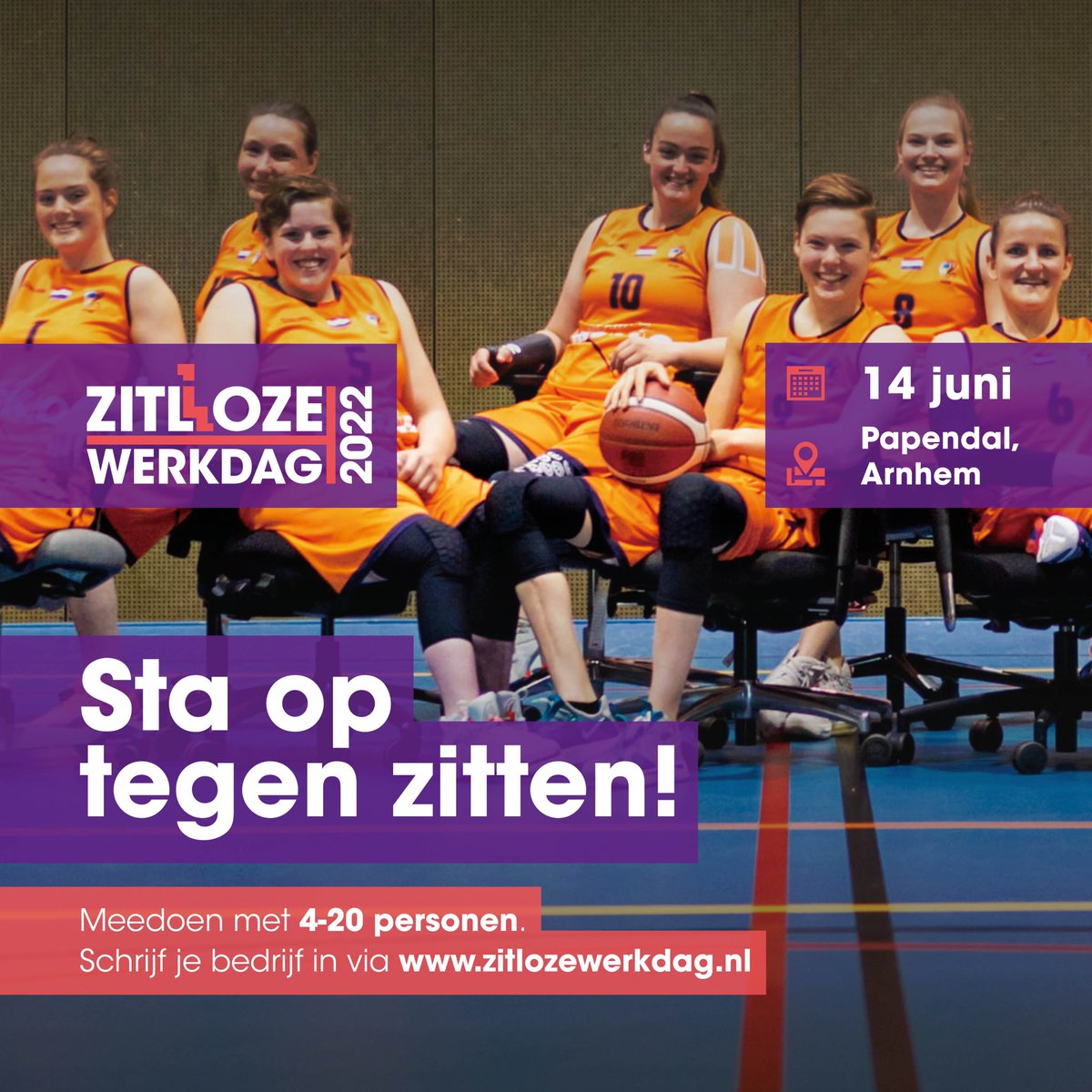 Zitloze Werkdag 2022 op 14 juni!
Ik ben aanwezig op het grootste vitaliteitsevenement van Nederland. Kom jij ook?
Ga naar zitlozewerkdag.nl voor meer informatie.
#staoptegenzitten #zitlozewerkdag