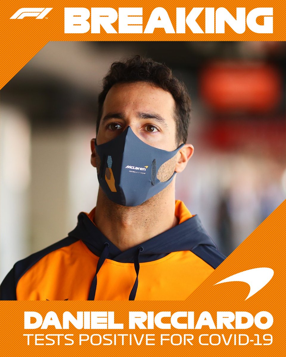 F1's tweet photo. Daniel Ricciardo has tested positive for Covid-19. 

He is currently isolating but already feeling better and will be released for the Bahrain GP under protocol. 

Wishing Daniel a speedy recovery!

#F1Testing #F1 https://t.co/QcFFeLiWrN