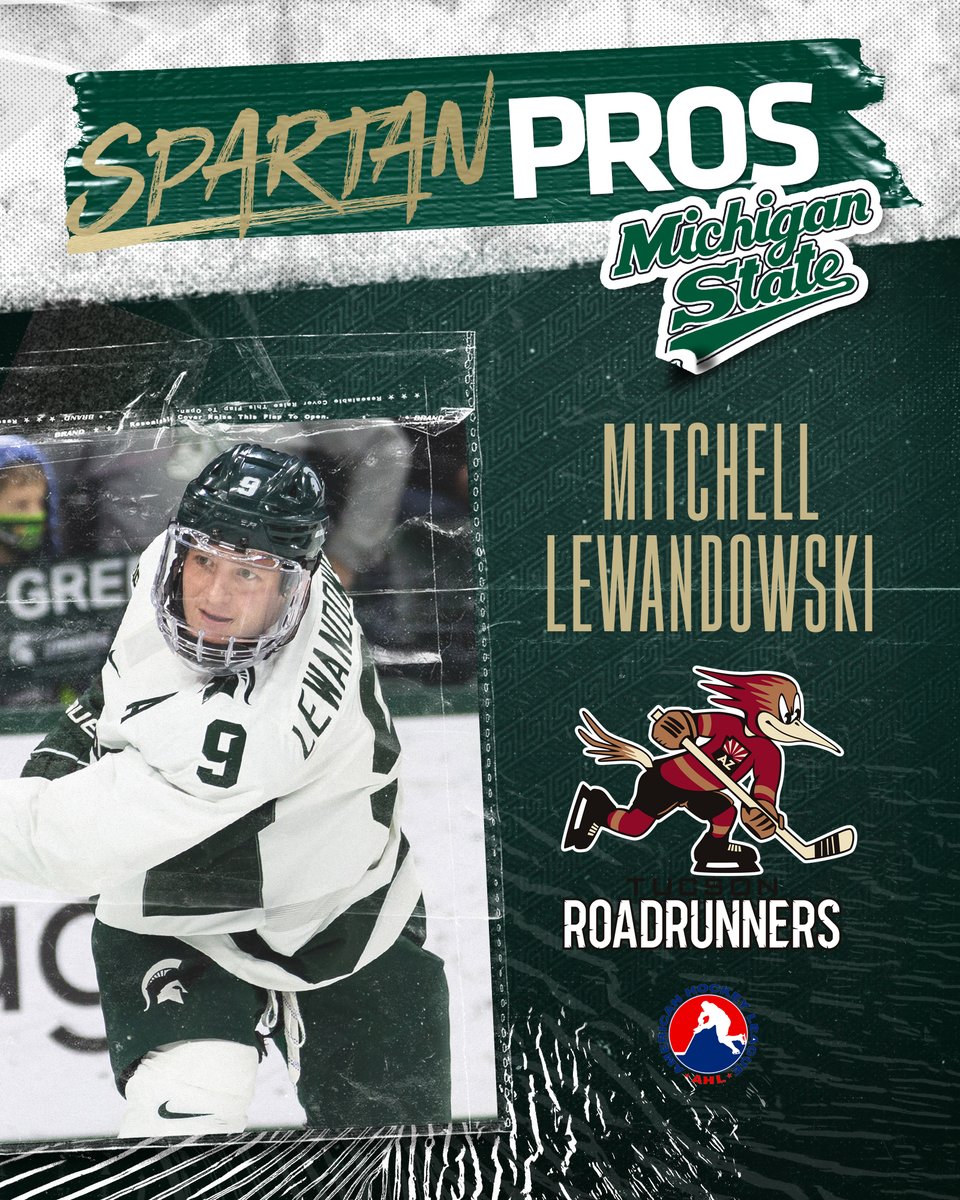 Michigan State Hockey (@msu_hockey) on Twitter photo Congrats to Mitchell Lewandowski on signing a PTO with the Tucson Roadrunners!
(<a href="/mitch434/">Mitchell Lewandowski</a>) Congrats to Mitchell Lewandowski on signing a PTO with the Tucson Roadrunners!
(<a href="/mitch434/">Mitchell Lewandowski</a>)