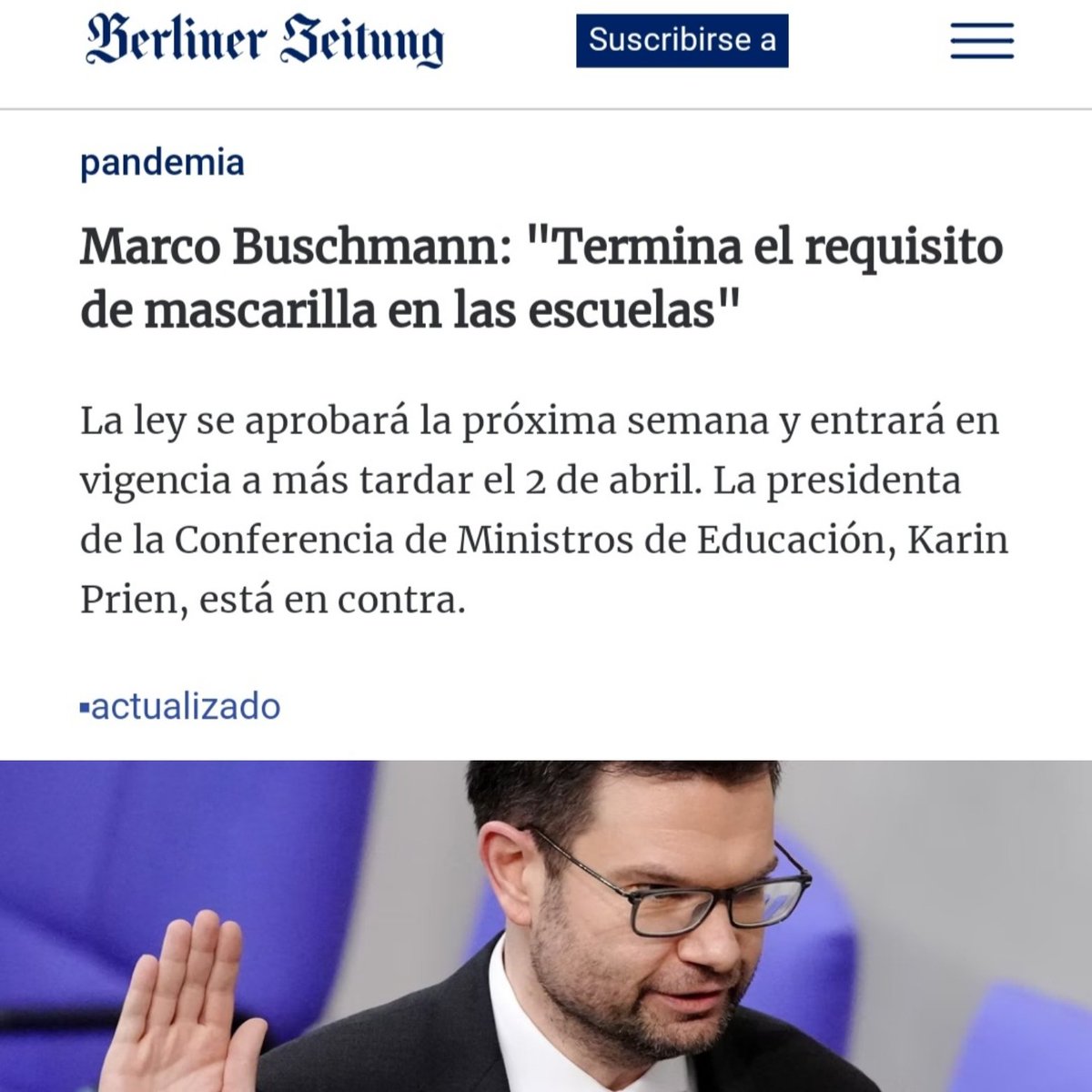 CCRadovic2012's tweet image. FIN A LAS MASCARILLAS EN LAS ESCUELAS DE ALEMANIA 🇩🇪😷👎 ¿Cuándo en Chile 🇨🇱?