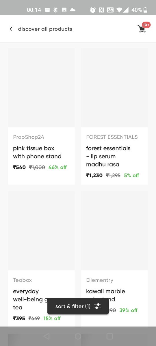 anandrao91's tweet photo. @CRED_club The moment I apply sort/filter on your store, the images stop rendering - won't buy anything when that happens! https://t.co/dUwq7A2Lz6