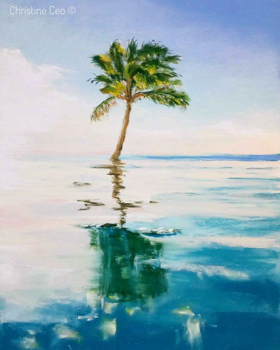 'Lone Palm' who'd like to be here right now, raise your hand ✋😎
Painted in soft pastels 🎨
#painting #paintingoftheday #art #artistsontwitter #summer #beachvibes #palmtree #beautiful #artwork #PaintwithLove #Pastel #SummerVibes #bluesky #TropicalGarden