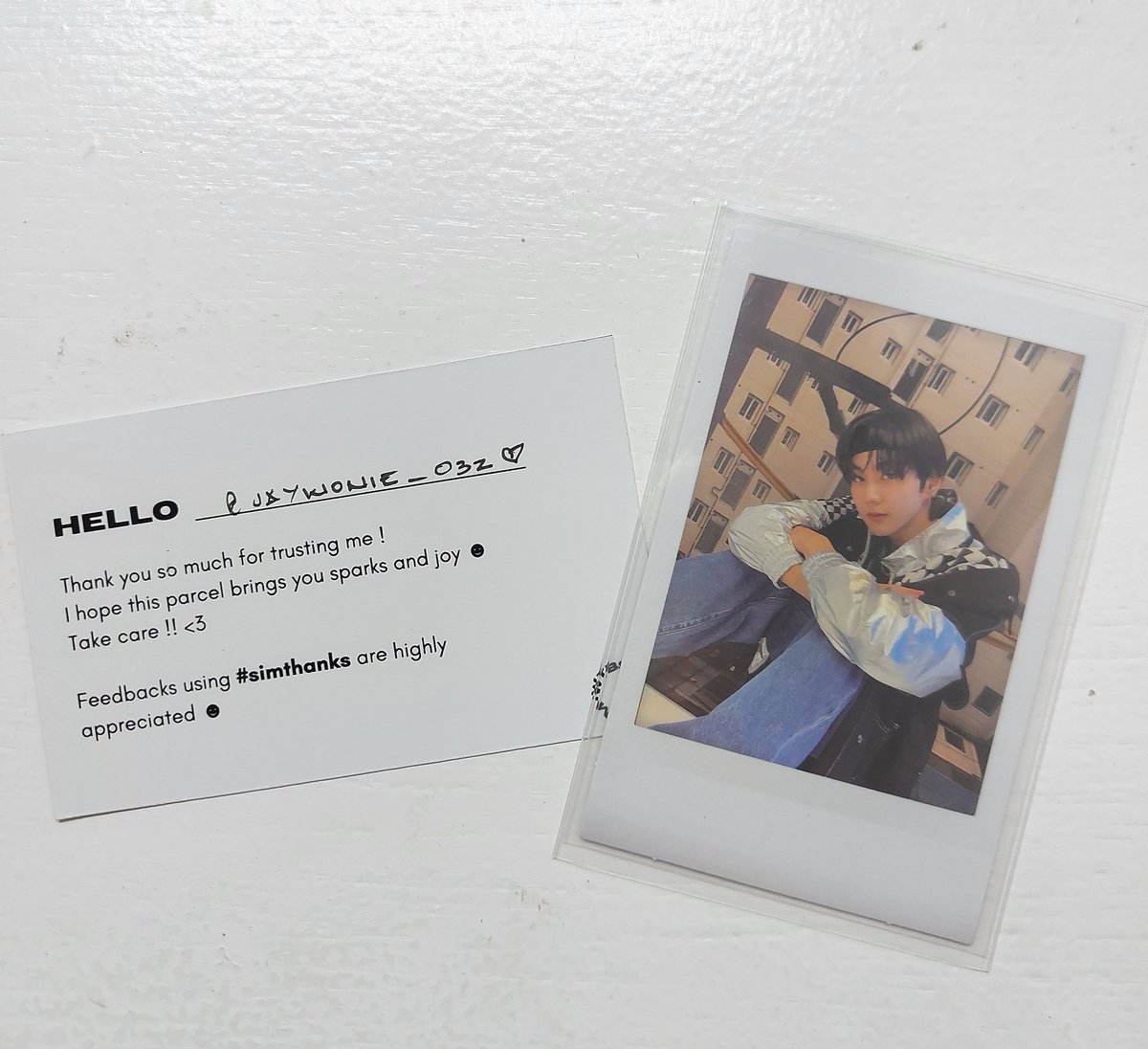 JAYW0N1E_03z's tweet photo. 📬〰️💌 #aeri03ztrades !
hihi @wtbsim !, thank you for trading with me. Jungwon came home safely. Thank you also for packing it nicely and for the freebies! 🖤🤍
#simthanks https://t.co/EOtbcs4JLZ