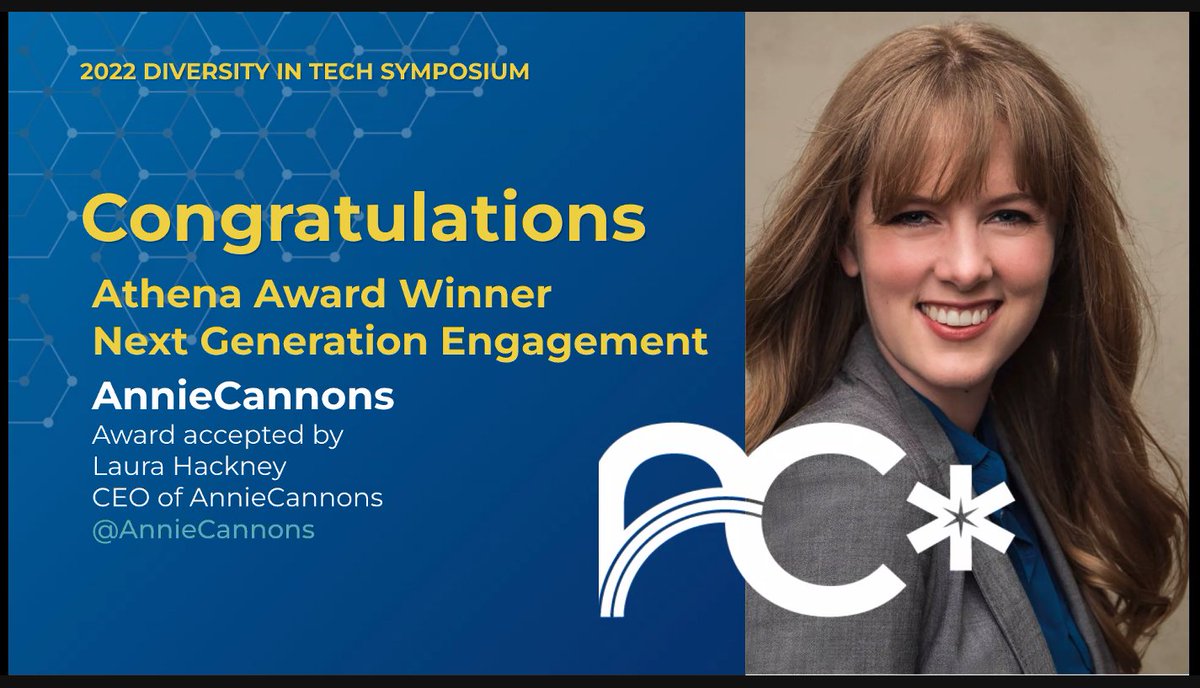 EDGEinTech's tweet photo. Barbara BellaCoco, Career Development Coordinator AnnieCannons presents the EDGE in Tech Athena Award Winner for Next Generation Engagement to @AnnieCannons CEO Laura Hackney @LHack47
https://t.co/4NgxMTjLFh #awardwinner #climateresilience https://t.co/vNVYhBSkRZ