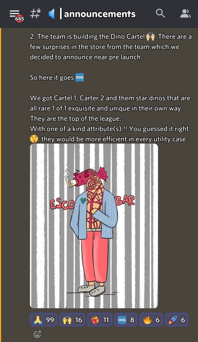 The Dev' s building on the Dino Cartel.
We Dino' s here to RULE 🙌🏼 !!