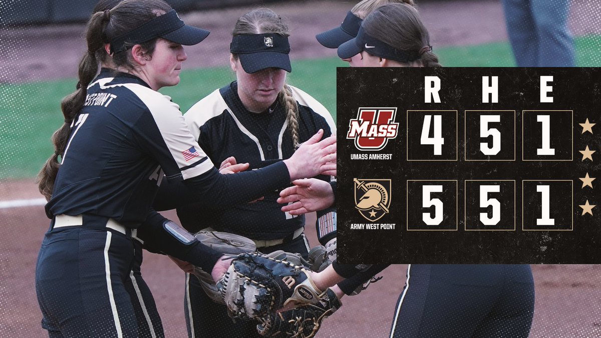 ArmyWP_Softball's tweet photo. What a game! Iannotti picks up the win in the circle 👏 We play again this afternoon!

#GoArmy https://t.co/4zneQLqV9e