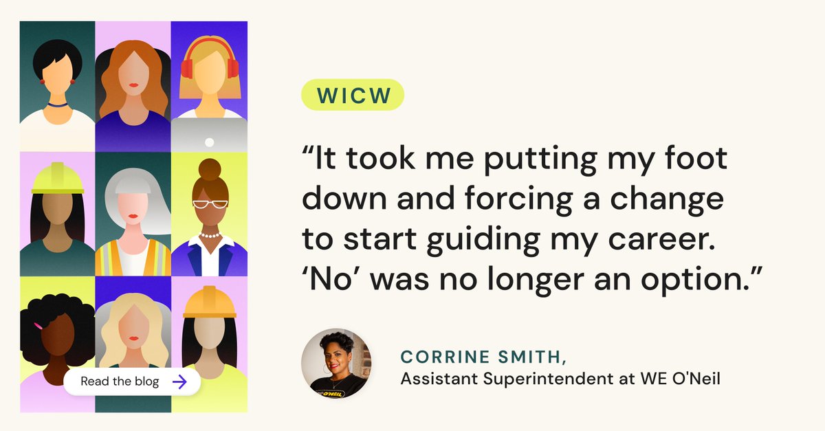 gobridgit's tweet image. Advocating for yourself can feel challenging in a male-dominated industry. Check out our #WomenInConstruction week blog to read how female leaders, like Corrine Smith from W.E. O'Neil Construction, got their start. gobridg.it/3MJCgwO