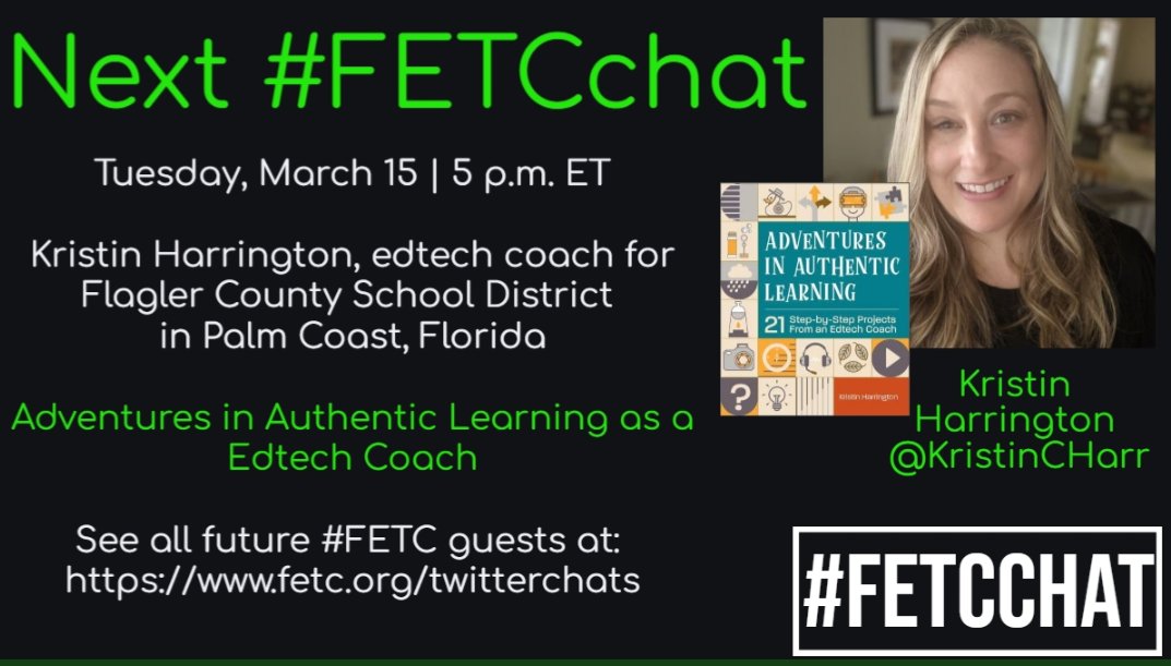 KristinCHarr's tweet photo. Excited to moderate the #FETCchat next Tuesday! Looking forward to collaborating with other educators and ed tech leaders. https://t.co/2LzoEP8Gd9