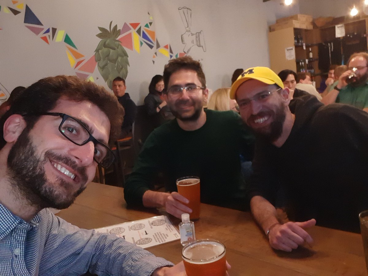RoyerClment2's tweet photo. The end of a wonderful week at @UMIOE, featuring a seminar at @um_midas, very nice discussions, and even an #optibeer with @Salar_Fattahi and my wonderful host @albertberahas. Thank you Ann Arbor! https://t.co/DOMjzrmkwD