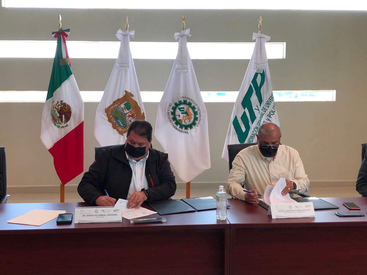 Formaliza convenio de colaboración el #CECYTE #Coahuila con la Universidad Tecnológica de la Región Carbonífera #SomosCECyTE #OrgulloCECyTEC #SeguimosTrabajando
