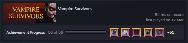 ZombieMagnus's tweet photo. All achievements unlocked, this game... #VampireSurvivors https://t.co/4eogPvHZRx