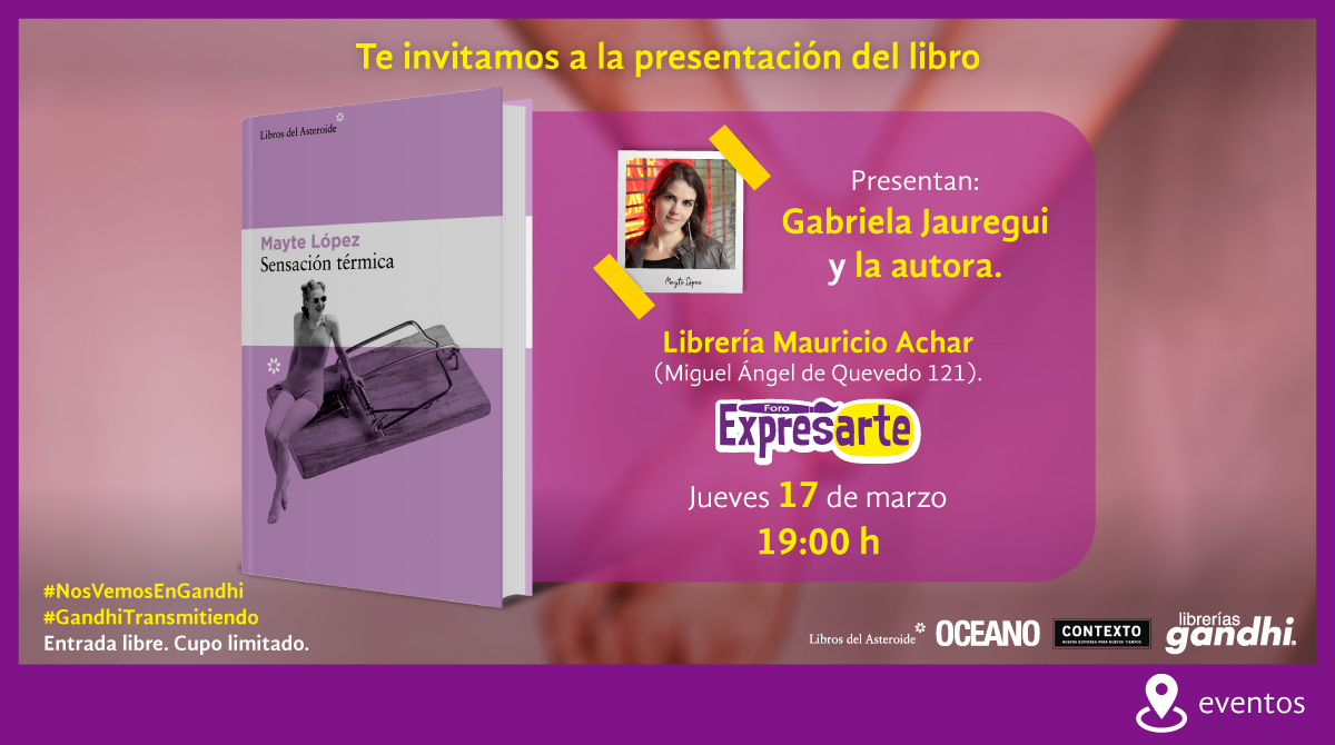 LibrerĂas Gandhi (@libreriasgandhi) on Twitter photo Acompáñanos en nuestras actividades presenciales en la LibrerĂa Mauricio Achar (Foro Expresarte) con la presentaciĂłn del libro “SensaciĂłn tĂ©rmica” de Mayte LĂłpez. Estamos abiertos al regreso y listos para recibirte. Entrada libre. #NosVemosEnGandhi. <a href="/LibrosAsteroide/">Libros del Asteroide</a> <a href="/OceanoMexico/">Editorial Oceano de MĂ©xico</a> Acompáñanos en nuestras actividades presenciales en la LibrerĂa Mauricio Achar (Foro Expresarte) con la presentaciĂłn del libro “SensaciĂłn tĂ©rmica” de Mayte LĂłpez. Estamos abiertos al regreso y listos para recibirte. Entrada libre. #NosVemosEnGandhi. <a href="/LibrosAsteroide/">Libros del Asteroide</a> <a href="/OceanoMexico/">Editorial Oceano de MĂ©xico</a>