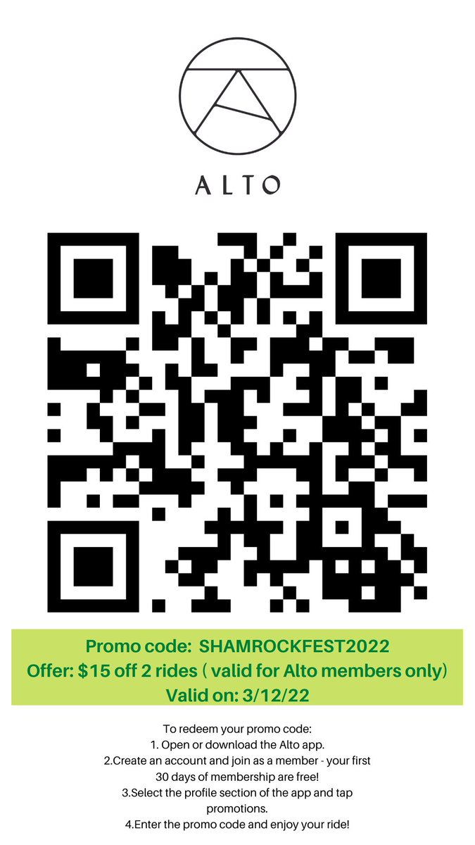 Save on rides to and from ShamrockFest! #festival #promo #rideshare #shamrockfest