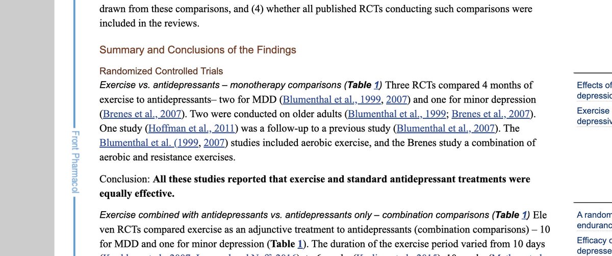 Exercising 150 minutes per week for four months straight is *equally effective* as a prescription antidepressant.

Dozens of peer-reviewed studies validate this... 

Why isn't this discussed more?