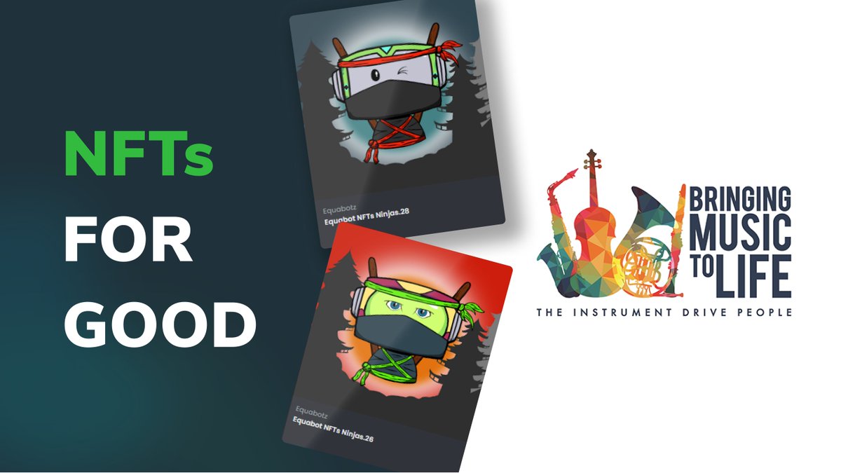 An NFT Project For A Cause!  – 20% of proceeds of all Equabot NFTs sold are going to be donated to Bringing Music to Life from now until the 20th. Check out the collection now! opensea.io/collection/equ…