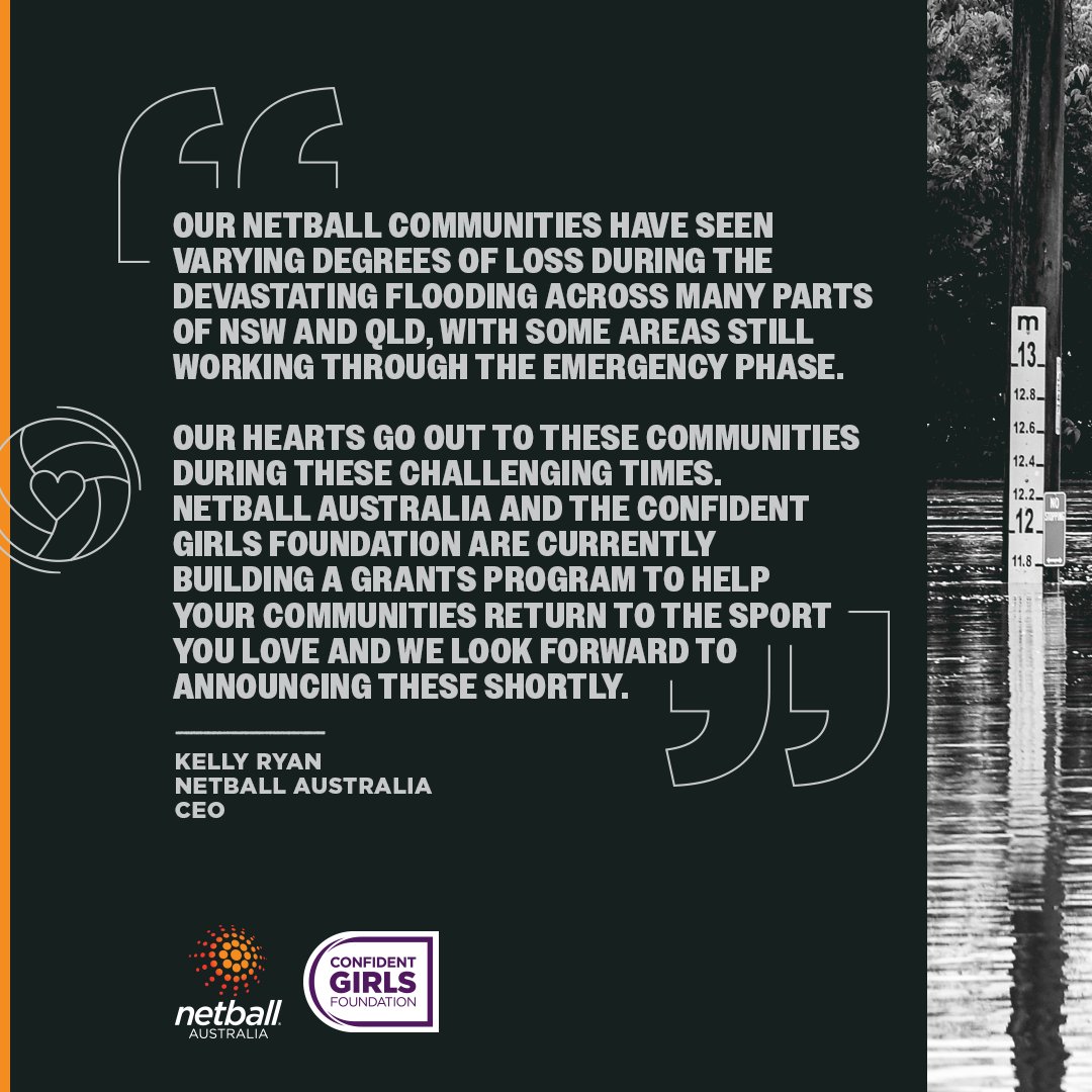 A message from <a href="/NetballAust/">Netball Australia</a> CEO @kellyfryan on the recent flooding across many parts of NSW and Queensland.