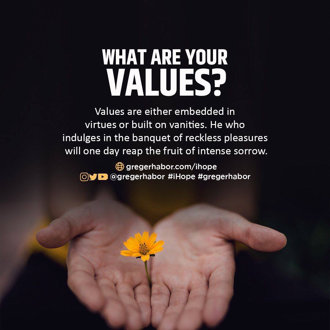 gregerhabor's tweet photo. Choose your values carefully or you will fall victim to prodigality.
#gregerhabor #iHope #ihope #valuesmatter #godlyvalues #whatareyourvalues #godlyinspiration #inspirationalquotes #christianinspiration #godlymotivation https://t.co/JAChNC2cBX