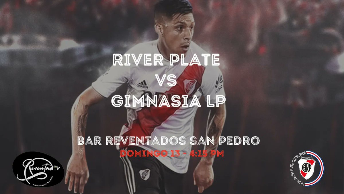 RiverPlateCR's tweet photo. Un River puntero🔝 recibe a Gimnasia🐺 y te invitamos a verlo con nosotros...
Este Domingo 13, a las🕛 4:15 pm hora de Costa Rica,
Bar Reventados🍻 , San Pedro de Montes de Oca, frente a Radio U...
#RiverPlate #FIFRP #FRPCRMC #futbol #RiverEsMundial https://t.co/BEyHgCXrC2