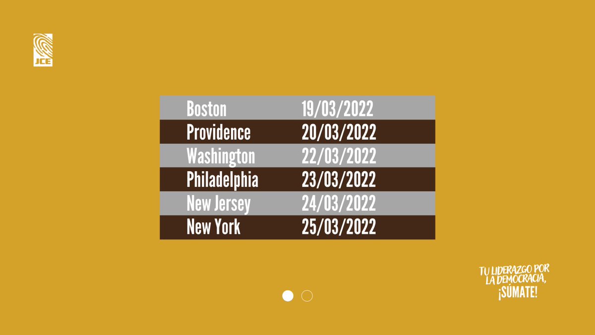 ¡Atención a toda la comunidad dominicana en Estados Unidos!

Desde el próximo sábado 19 hasta el viernes 25 de marzo se estarán realizando los encuentros de recepción de propuestas para la conformación y reestructuración de las #OCLEE, en estas ciudades. ⬇️