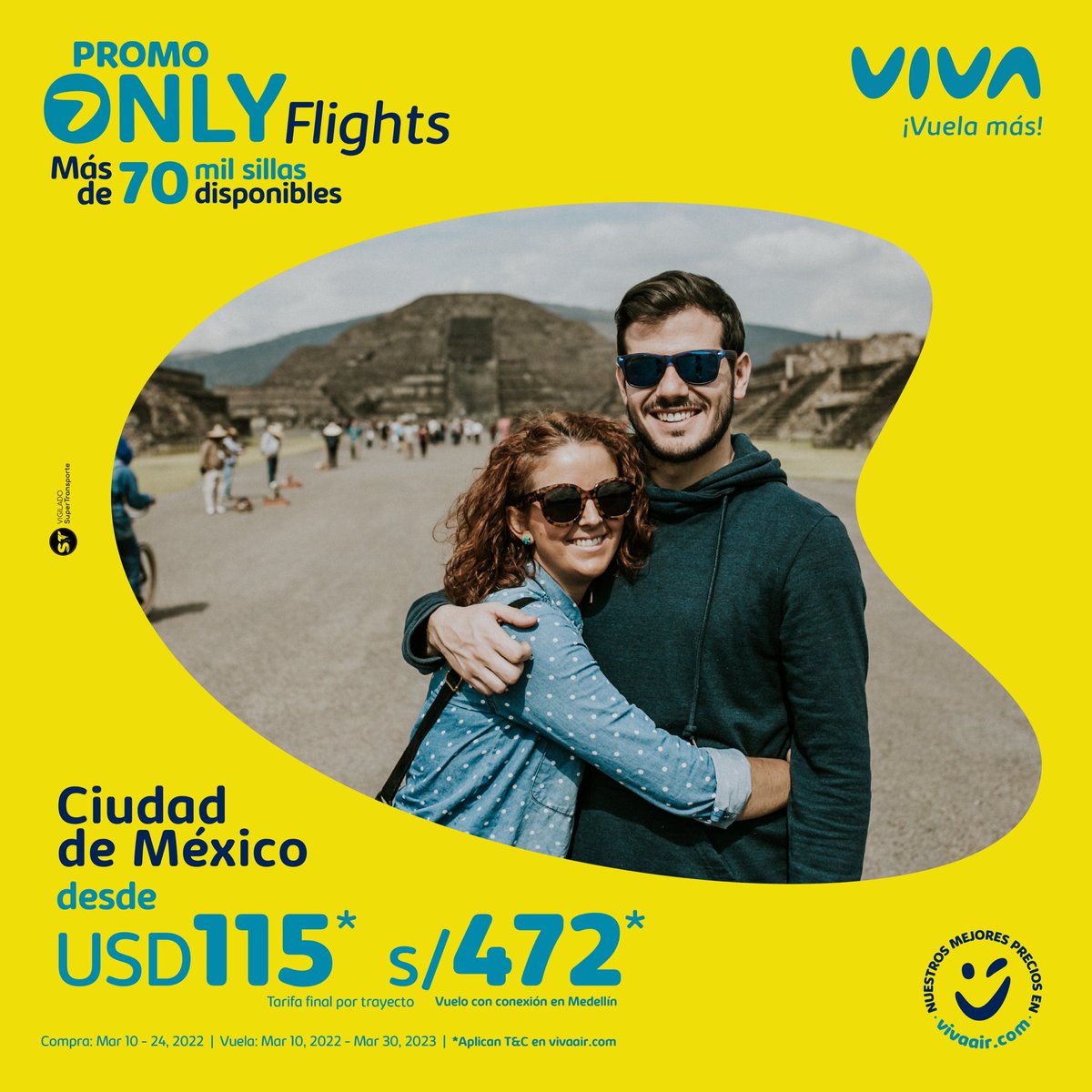 VivaAirPe's tweet photo. Viernes de #OnlyFlights para volar por la región ✈️💛🤩

Entra ya a https://t.co/c9sDGafyH4 y disfruta de más de 70 mil sillas en promo 💺👏🏼

#VenAVolarConViva #VuelaMas https://t.co/zY5UG9NSm1