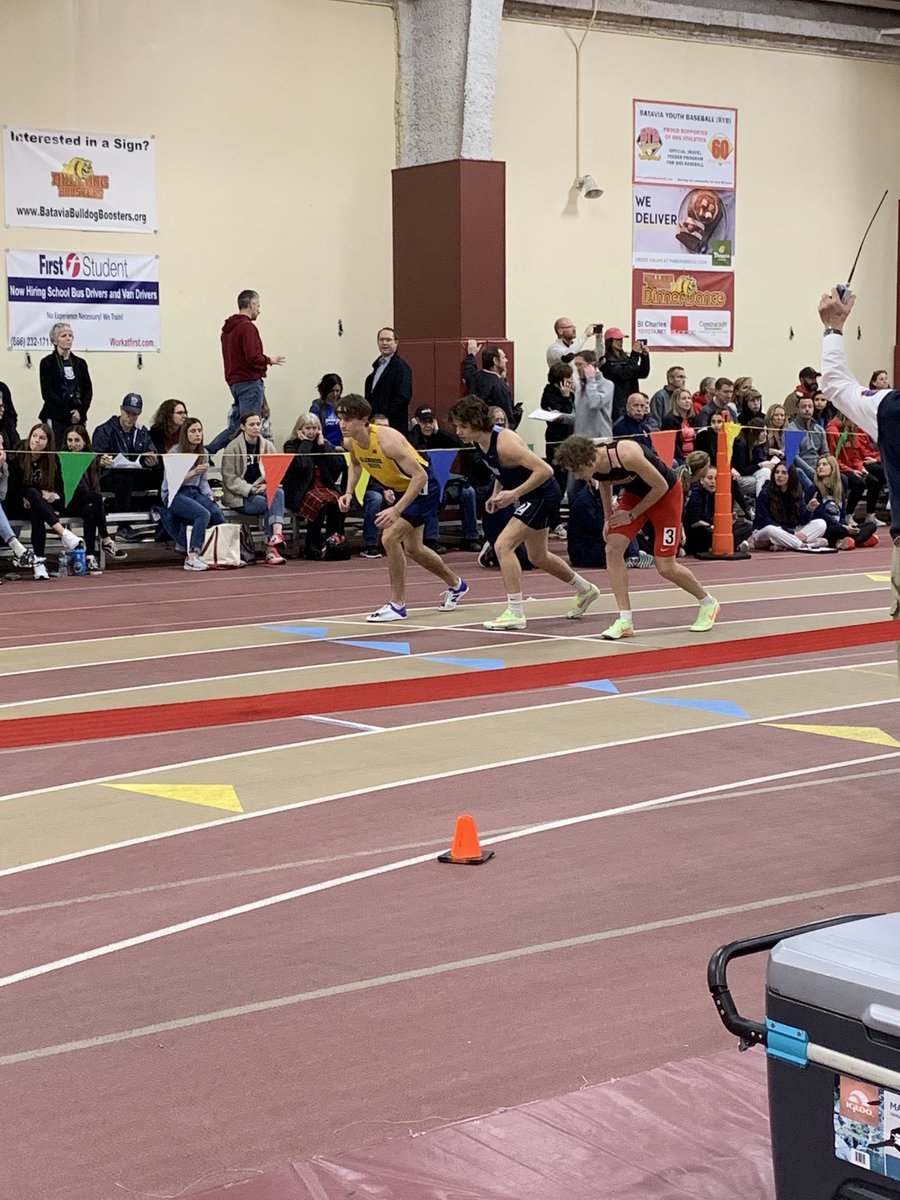 Wasick wins the 800! 1:56 unofficial. Made a BIG move and it stuck! <a href="/BataviaTrack/">Batavia Boys Track</a> #distancemadness