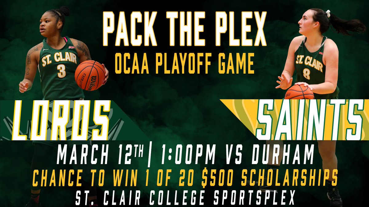 <a href="/stclairsaints1/">Saints Athletics</a> Women’s Basketball is ready for their <a href="/TheOCAA/">Ontario Colleges Athletic Association</a> 1/4 Final on Saturday against the <a href="/durhamlords/">Durham College Lords</a> Tip-off is at 1pm saintsathletics.ca/sports/wbkb/20…