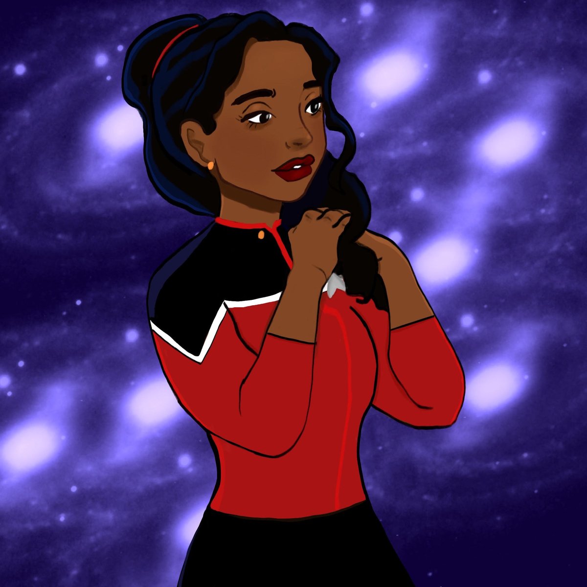 My daughter (17) drew this of Mariner from Star Trek Lower Decks. Love it 😍