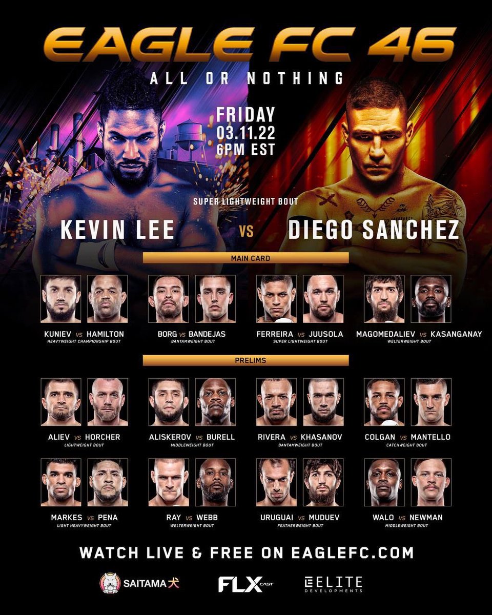 TeamKhabib's tweet image. Hey guys we are live on FLX now, go watch @EagleOnFLX @EagleFightClub