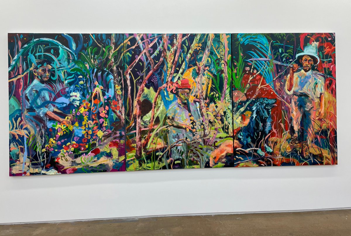ArtVeriteLLC's tweet photo. Early eve #FBF 4 #WomensHistoryMonth: this time LY, we were entranced by vibrant + complex compositions in Chicago-born, Brooklyn-based painter #MaiaCruzPalileo's solo exhib The Answer Is The Waves of The Sea @ #MoniqueMelocheGallery 

#WomenArtist #ChicagoArtist #FemaleArtist https://t.co/MwV8TzHEG2