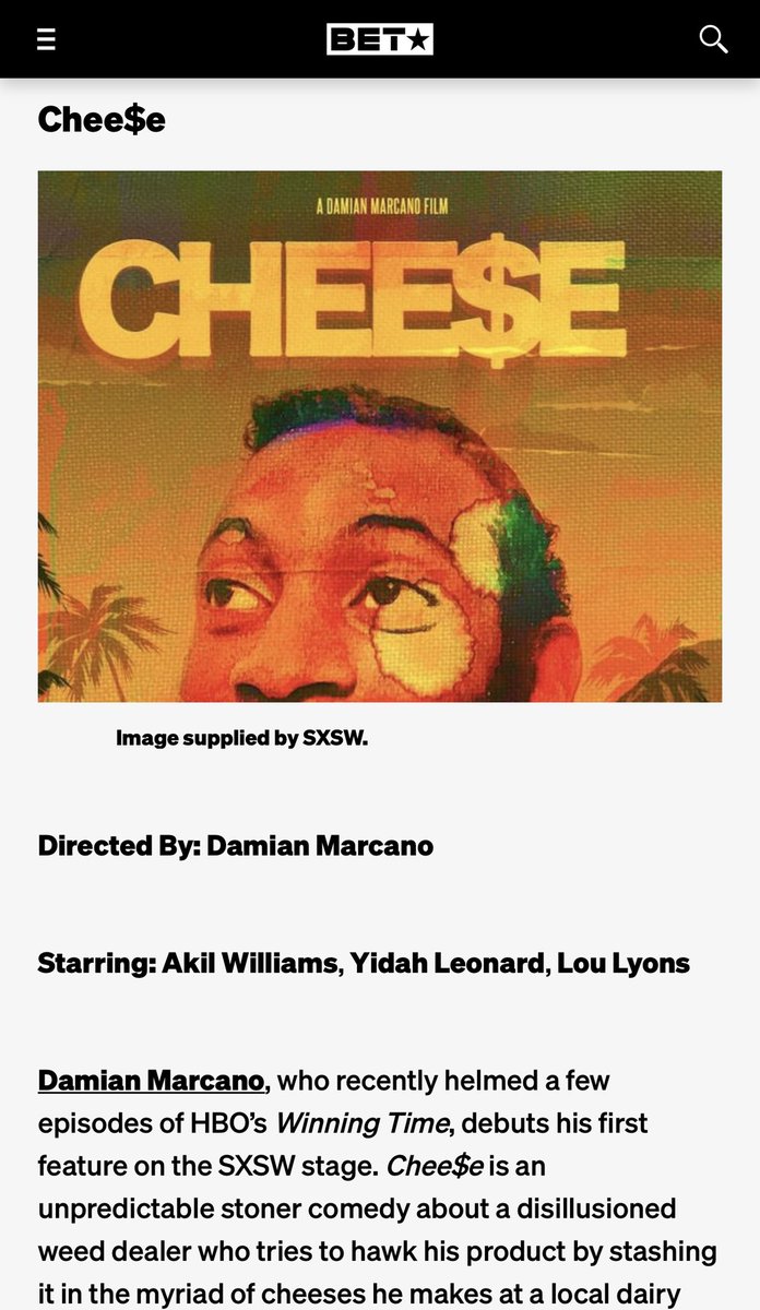 Grateful for the mercies, small and big. IN ALL THINGS GIVE THANKS! 

(BET lists Chee$e in its top 5 films to see at SXSW22)