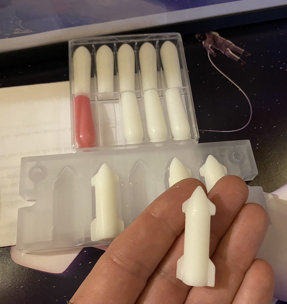 lievenscheire's tweet photo. .@elonmusk somebody said Starship looks like a suppository. 
We took up the challenge.
No date for a test launch has been set as yet. https://t.co/NxKPBCeVtZ