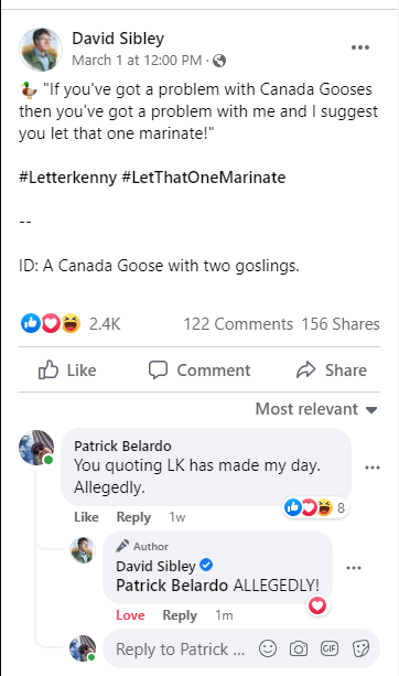 This is amazing. #letterkenny #birding