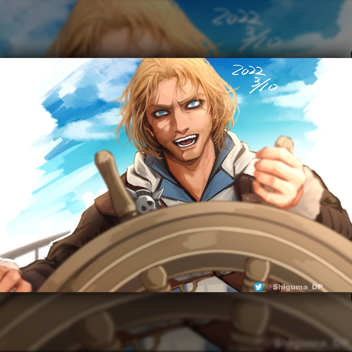 assassinsspain's tweet photo. «No me reserves un sitio en el infierno, no pienso ir pronto». 

¡Que no nos hemos olvidado del cumpleaños de Edward Kenway! 🥳 ¿Cuál es vuestro momento favorito de Assassin's Creed: Black Flag?

🎨 @Shiguma_DP #ACFinest https://t.co/jQK2ZTlZnw