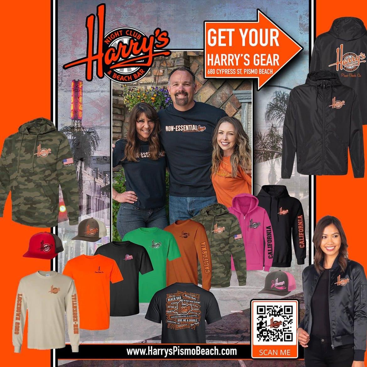 Harry's Gear Store is OPEN today thru Monday! Come by and see us! We have lots of cool gear from hoodies to beach towels to glassware. There's something for everyone! Located right next door to the bar on Cypress St.
Open Fri-Mon 11-4pm

#harryspismobeach #harrysgear #pismobeach