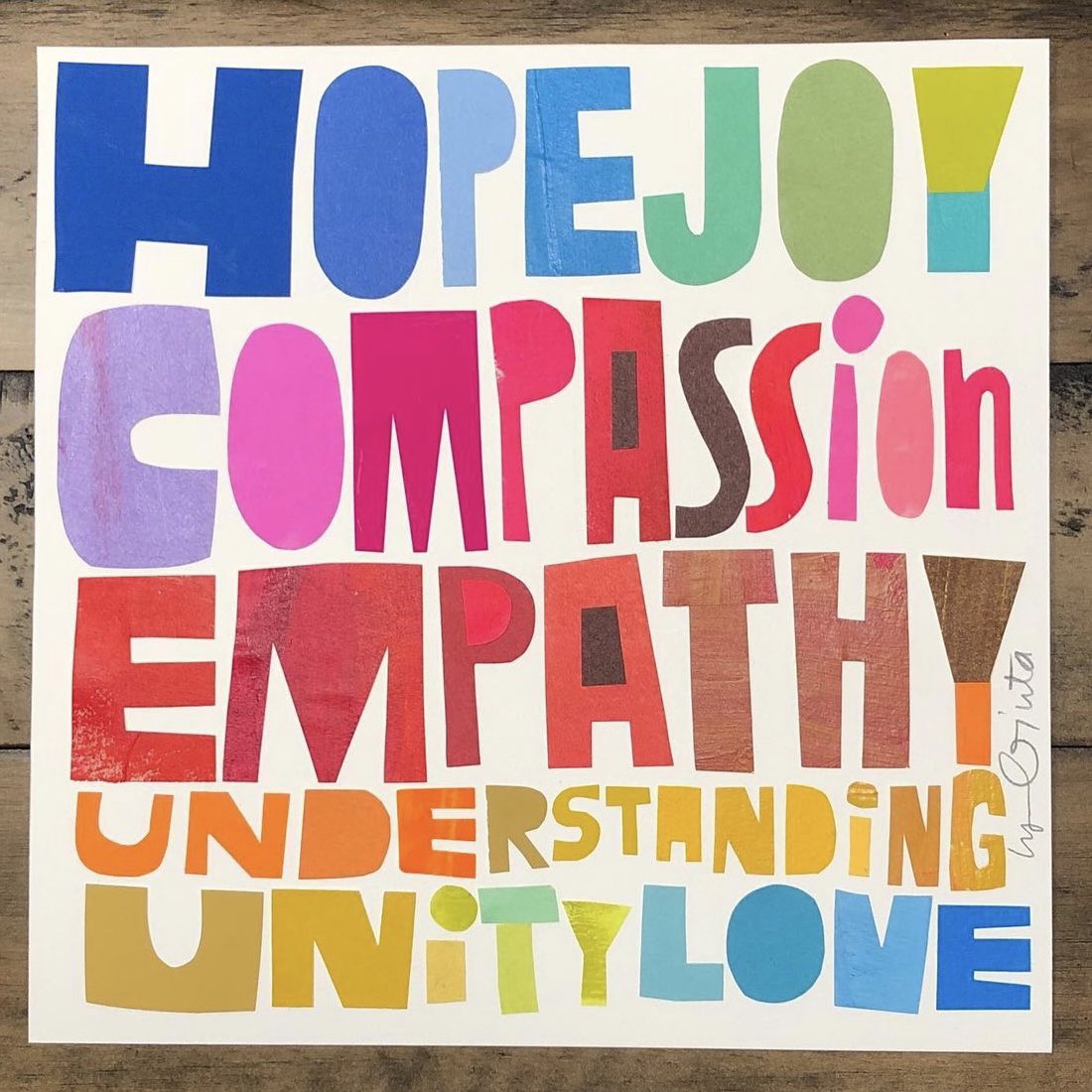 Things to keep spreading: hope, joy, compassion, empathy, understanding, unity &amp; love 💕 

Image: instagram.com/lynn_giunta