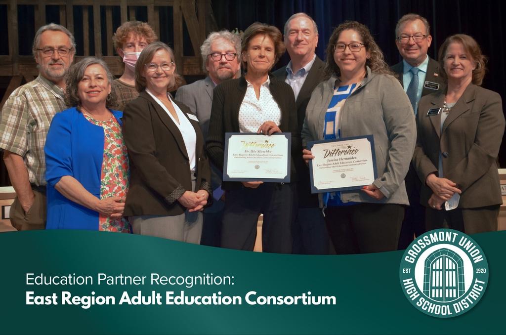 We want to recognize the East Region Adult Education Consortium Team as a vital partner for Grossmont Adult Education and an inspirational example of the GUHSD core values.  We thank you for your tireless efforts to help each Adult Education student build the best future.