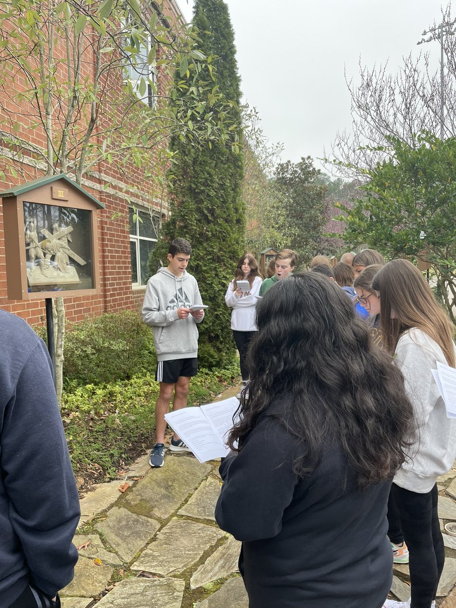 “We adore You O Christ and we praise You. Because by Your Holy Cross You have redeemed the world.”  

Grateful to have had the chance to pray the #StationsOfTheCross with Mr. D’s 7th period Sophomore Theology class #Lent2022 #GibbonsGrateful