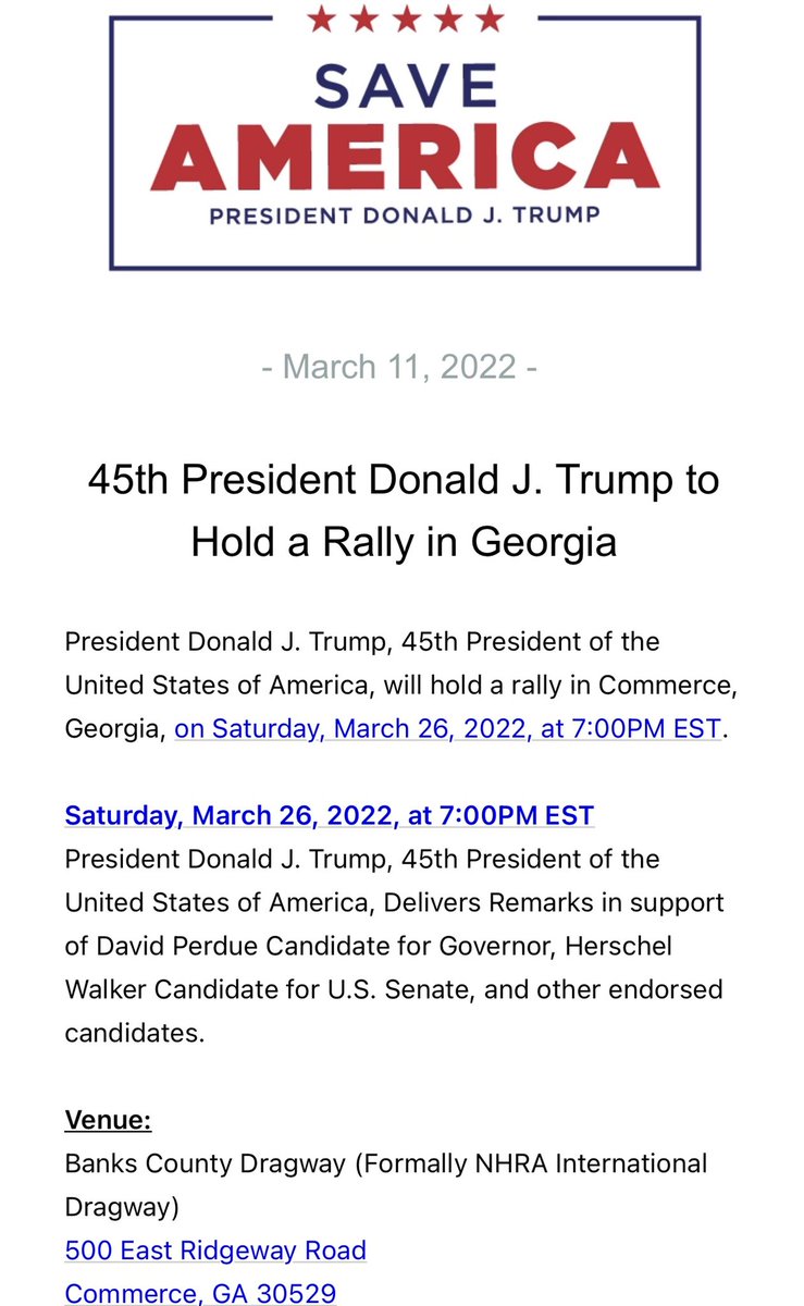 RSBN 🇺🇸 on Twitter "🚨BREAKING President Trump to hold a rally in