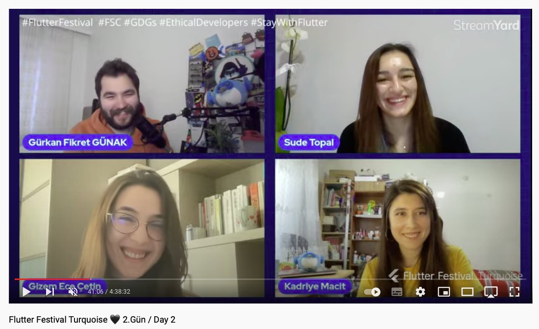 Çok eğlenceli ve keyifli bir flutter festivalden kareler, çok teşekkürler 🥳✨

@Flutterstudents 💙🖤 

#flutter #flutterfestival #flutterfestivalturquoise