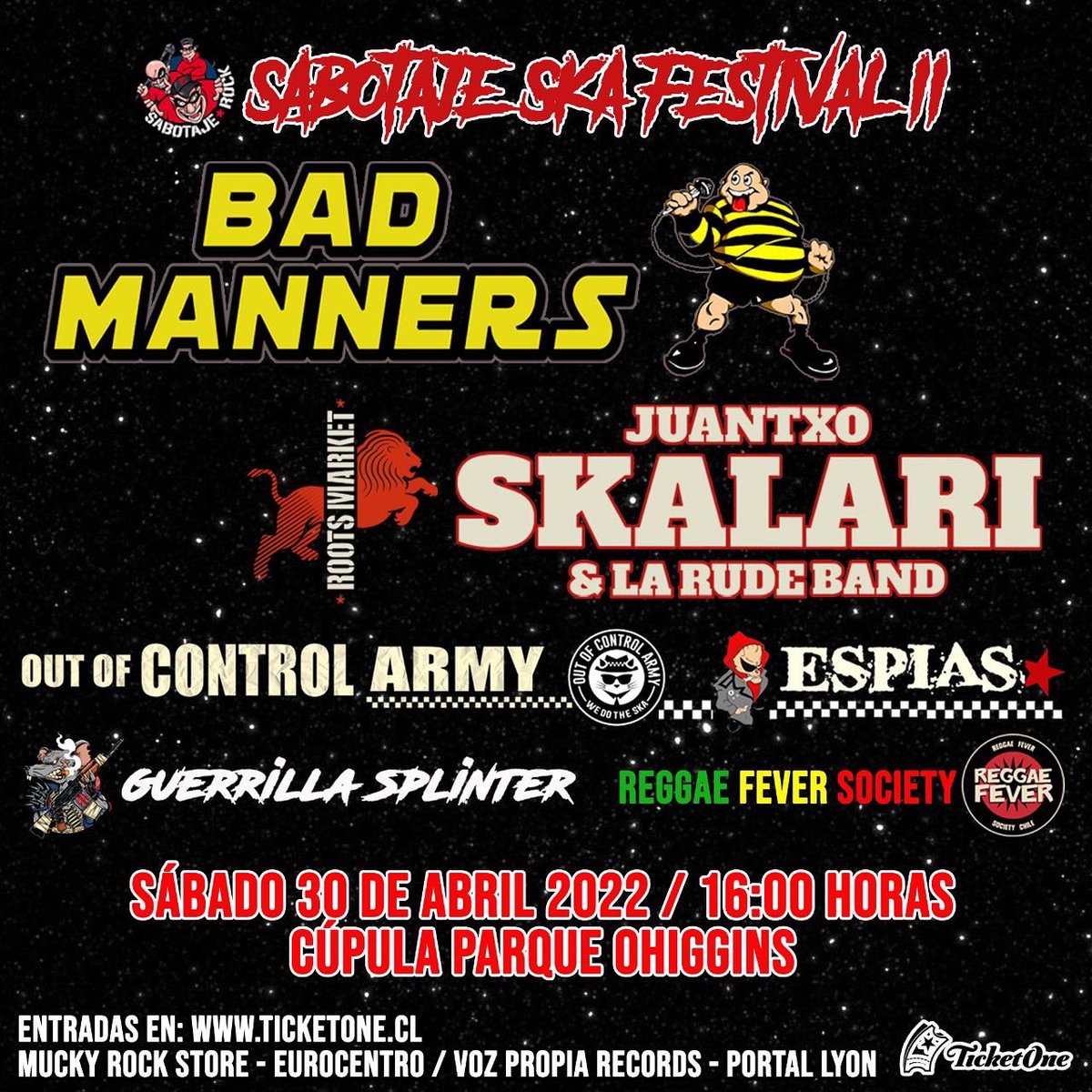 SabotajeRock's tweet photo. Próximos conciertos: SABOTAJE ROCK FESTIVAL I y II + SABOTAJE SKA FESTIVAL II
@eukzspace @SegisOficial @Punkora @sinremedioband @BadMannersTour @JuantxoSkalari @Control_Army @DEF_CON_DOS @KAOSURBANO96 @somosfiskales @LosMiserables91 @Suzio13 https://t.co/wjayjFrMpr