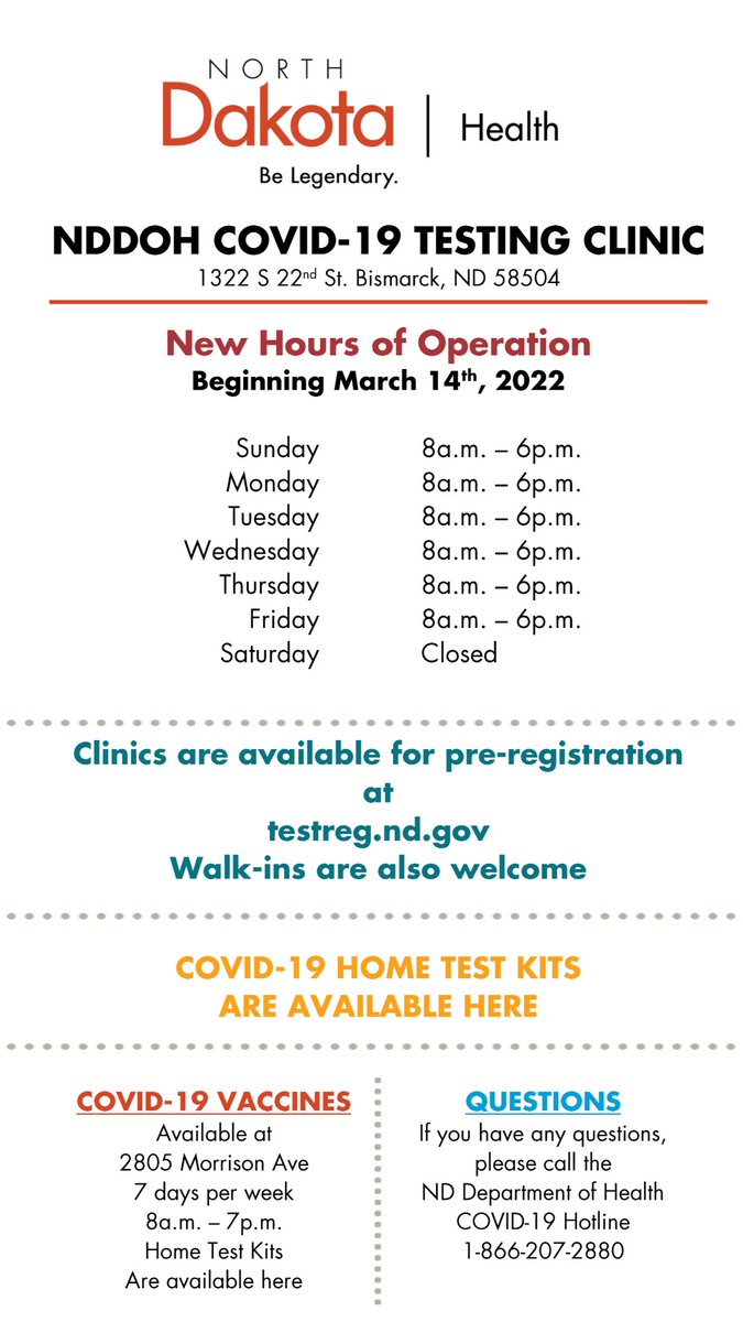 BismarckBurleigh Public Health on Twitter "Beginning Monday (March 14th) the Bismarck static